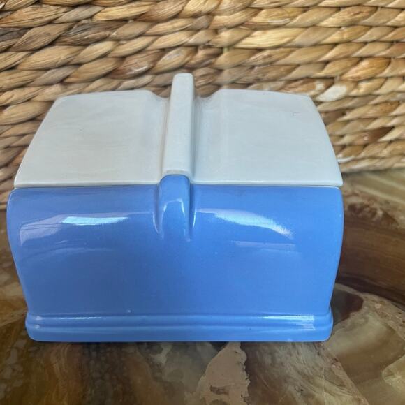 Powder Blue Refrigerator Dish by Hall - Picture 1 of 5